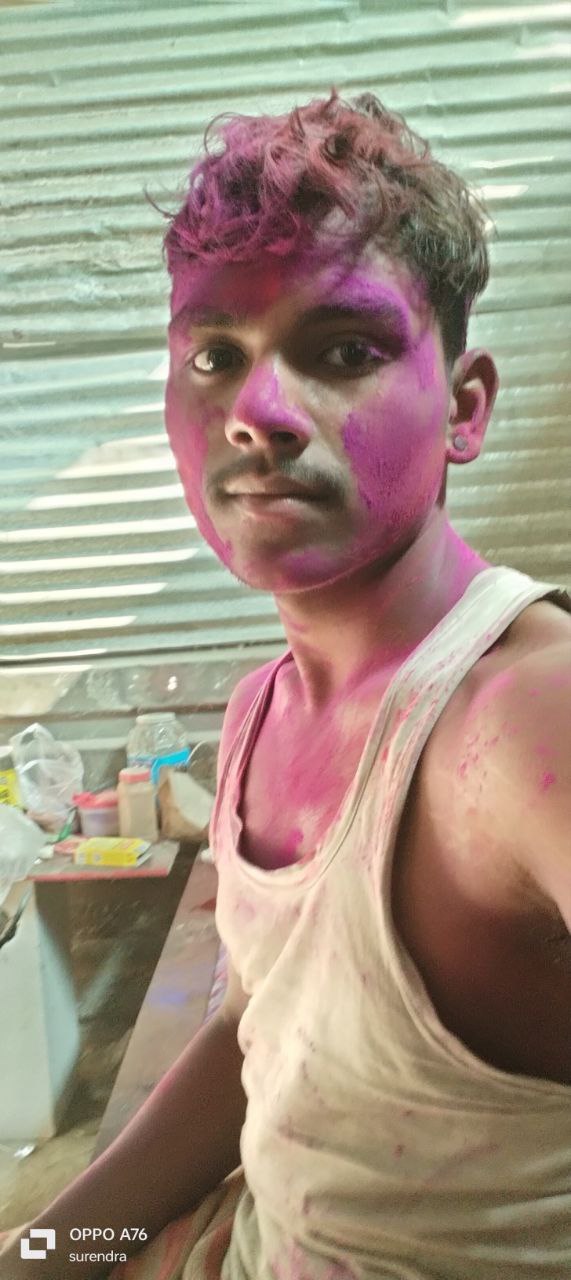 a woman with purple paint on her face